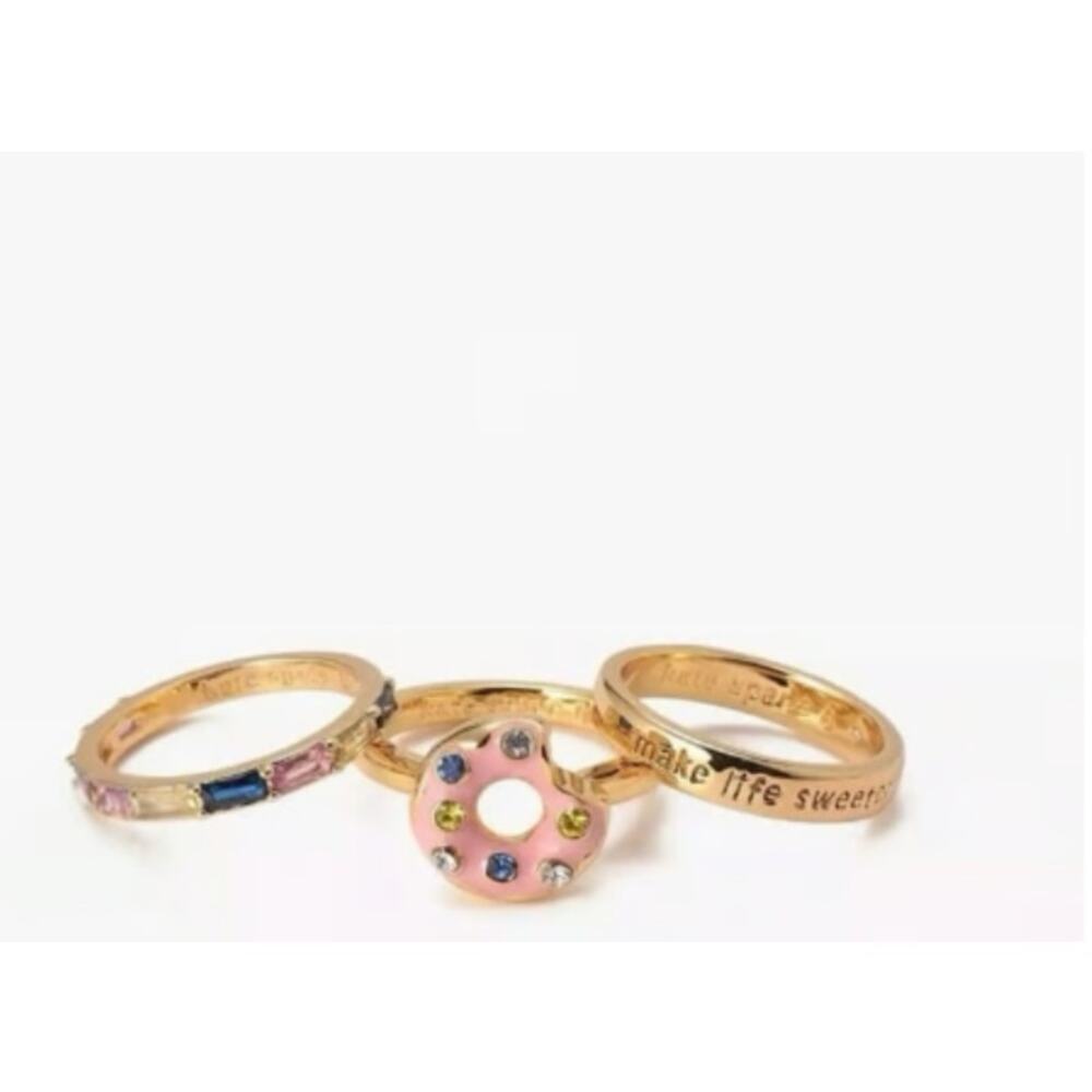 Kate Spade Coffee Break Donut Stackable Ring Set … - image 4
